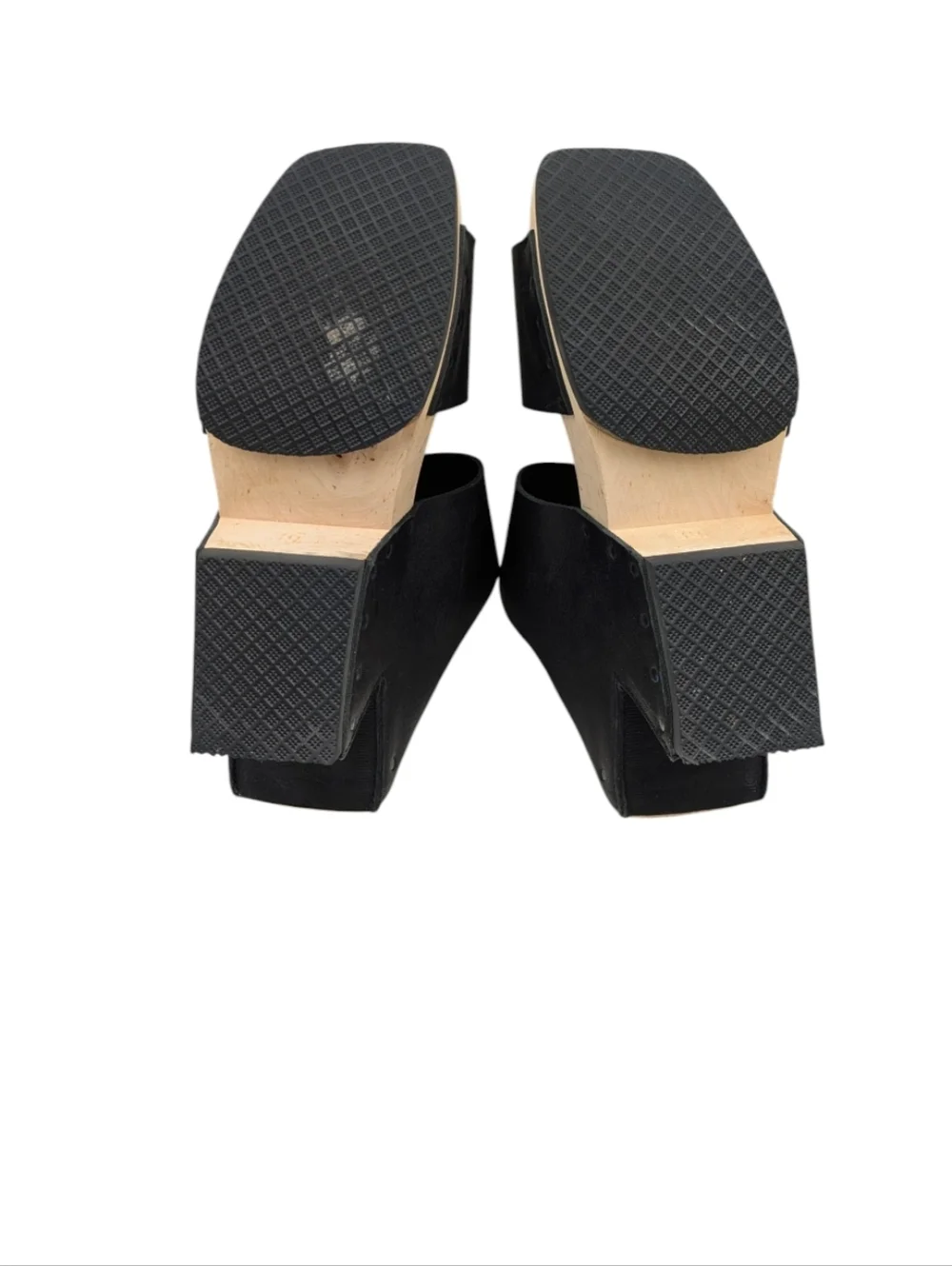 Trippen Bermuda Black Leather Wood Heel Slide Sandals Size 39 US 8 S4092 - Picture 9 of 11
